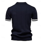 halpa Miesten Elite Polo-Miesten Polo Neulo poolo Muodollinen Työ Sänkyjen avaus Neljänneksen postinumero Lyhythihainen Yhtenäinen väri Sulkea jnk vetoketju Kevät Tumman harmaa Musta Valkoinen Laivaston sininen Khaki Harmaa