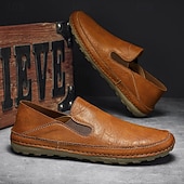 abordables Chaussures sans lacets &amp; mocassins-Mocassins en similicuir pour hommes – chaussures décontractées confortables avec côtés élastiques pour un usage quotidien et des activités de plein air