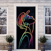 olcso Ajtófedelek-Neon Fiú Ajtódíszek Ajtóborítók Ajtó Gobelin Ajtófényfüggöny Díszítő Háttérbeltér/kültér Ajtó Banner a Bejárati Ajtó Farmházhoz