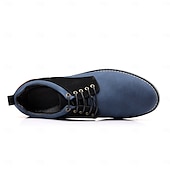 economico Semi-formale-scarpe casual oxford da uomo, sneakers eleganti con lacci blu e nere con dettagli in pelle scamosciata, calzature eleganti per lavoro, matrimoni e uso quotidiano