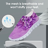 abordables Baskets femme-Baskets Flyknit à imprimé floral avec tige respirante, semelle légère et coupe confortable pour les promenades décontractées et les activités de plein air