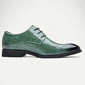economico Formale-scarpe stringate in similpelle con motivo coccodrillo bordeaux da uomo, eleganti calzature formali per lavoro, matrimoni e occasioni speciali