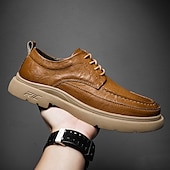 billiga Tillfällig-bruna mäns fritidssneakers i konstläder med snörning – snygga och bekväma skor för vardagsbruk och utomhusaktiviteter