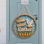 رخيصةأون عيد الفصح-لافتة خشبية لعيد الفصح على شكل أرنب ترحيبي، تُعلق على الباب، تُضفي أجواءً احتفالية، وتُزيّن الجدران، وتُستخدم كخلفية لمهرجان الربيع، وهي مصنوعة يدويًا من الخشب للمنزل أو الشرفة.