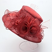 levne party klobouky-Klobouky Polyester Sluneční klobouk Ležérní Dovolená Plážové Elegantní Vinobraní Roztomilý S Květiny Přílba Pokrývky Hlavy