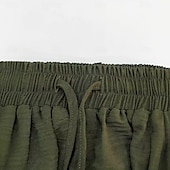 cheap Retro-Men&#039;s Joggers Linen Pants Trousers Summer Pants Beach Pants Pocket Drawstring Elastic Waist Plain Comfort Breathable Full Length Casual Daily Holiday Fashion Retro Vintage Green Khaki