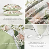 billiga 100% bomull-Blommig Duvet Överdrag Fullstor Sängset Sängset Täcke Överdrag Mjuk Lätt Komforter Överdrag med 2 Kuddöverdrag för Sommar Vår
