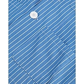 abordables Blazers Clásicos para Hombres-Hombre Graduación chaqueta Negocio Fiesta de Cóctel Fiesta de Boda Moda Casual Primavera Otoño Mezcla de Algodón Rayas Bolsillo Botones Cómodo Botonadura Simple Chaqueta de sport Azul Real