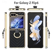 お買い得  サムスン用ケース-電話 ケース 用途 サムスンのギャラクシー Zフリップ6 Z Flip 5 Z Flip 4 Z Flip 3 バックカバー バンカーリング 耐衝撃 レトロ風 PUレザー