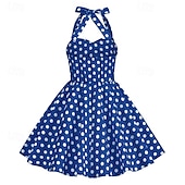 levne Šaty-Retro 50. léta Rockabilly Šaty Houpací šaty Puntíky Dívčí Karneval Plesová maškaráda Denní nošení loučení se svobodou nevěsty Dětské Šaty