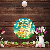 お買い得  イースターライト-イースターバニーエッグ吸盤ショーケースライト電池式イースターディナーパーティー用お祝いデコレーション