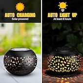 cheap Landscape Lights-1pc Outdoor Solar Iron Rice Grain Hollow-Shaped Landscape Light for Courtyard, Garden, Lawn, Path, Staircase, Interior Decoration
