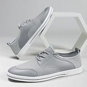 cheap Men&#039;s Sneakers-Men&#039;s Lightweight Breathable Mesh Lace-Up Sneakers – Casual Walking Shoes with Airy Design for Summer, Travel &amp; Everyday Comfort