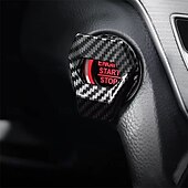preiswerte Anhänger &amp; Ornamente fürs Auto-Kohlefaser Auto Motor Start Stop Schalter Knopfabdeckung Zündung Kratzschutz dekoratives Auto Autozubehör Interieur Auto-Styling