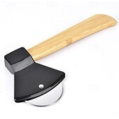 お買い得  キッチン用品＆小物-ピザカッターホイール スチール斧型 丸型ピザカッター ハンドル付き 快適なグリップ パイ クッキー パン ケーキ用