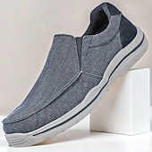 levne Pánské nazouváky a mokasíny-pánské ležérní slip-on tenisky – pohodlné plátěné boty s lehkou podrážkou pro outdoorové aktivity, denní nošení i dovolenou