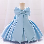cheap Party Dresses-Kids Girls&#039; Party Dress Solid Color Sleeveless Special Occasion Princess Polyester Party Dress Summer Spring 3-10 Years Multicolor White Champagne