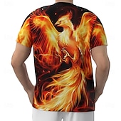  Herren Phönix Lustig T Shirt Kurzarm T-Shirt 3D-Druck Rundhalsausschnitt Hemd Übertrieben Designer Party Ferien Schwarz Sommer Frühling Bekleidung S M L XL XXL XXXL