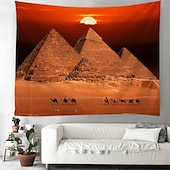 preiswerte Landschaftsteppich-Landschaft Ägypten Pyramide Hängender Wandteppich große Wandteppich Wanddekoration Fotografie Hintergrund Decke Vorhang Wohnraum Schlafzimmer Dekoration Wüstenschafe