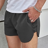 cheap Mens Active Shorts-Men&#039;s Athletic Shorts Shorts Running Shorts Gym Shorts Sport Daily Quick Dry Comfortable Pocket Drawstring Elastic Waist Plain Short Gymnatics Casual Activewear Black Blue Micro-elastic