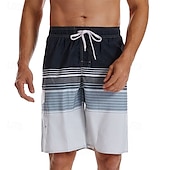 economico pantaloncini da bagno da uomo-Per uomo Boxer da surf Pantaloncini da mare Boxer da mare con fodera in rete Vita elastica Strisce sfumate Comfort Asciugatura rapida Breve Per eventi Spiaggia Fine settimana Di tendenza Informale