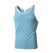  Herren Tank Top Weste Unterhemd Ärmelloses Shirt Ärmellos Rundhalsausschnitt Sommer Farbblock Grubenstreifen Mode Designer Basic Schnelltrocknend Urlaub Straße Ausgehen Schwarz Weiß Wein Top T-Shirt