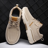 cheap Men&#039;s Sneakers-Men&#039;s Beige Sports Sneakers with Cushioned Sole and Breathable Fabric – Classic Casual Walking Shoes for Outdoor and Daily Wear