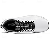cheap Men&#039;s Golf Shoes-Men&#039;s Black and White Golf Shoes with Spiked Sole, Breathable Upper, and Lightweight Design for Comfort and Support on the Golf Course
