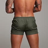 baratos calção de banho boxer masculino-Homens Calção Justo de Natação Shorts de Natação Bermuda de Surf Calças Com Cordão Com bolsos Natação Surfe Praia Esportes Aquáticos Cor Sólida Verão Primavera