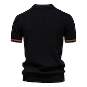 halpa Miesten Elite Polo-Miesten Polo Neulo poolo Muodollinen Työ Sänkyjen avaus Neljänneksen postinumero Lyhythihainen Yhtenäinen väri Sulkea jnk vetoketju Kevät Tumman harmaa Musta Valkoinen Laivaston sininen Khaki Harmaa