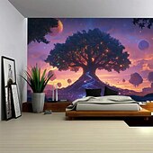 Недорогие Дерево жизни гобелен-Гобелен с мандалой Древо Жизни настенное искусство большой гобелен фреска декор фотографический фон плед занавеска для дома спальни и гостиной