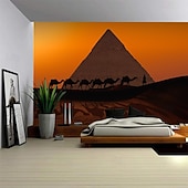 preiswerte Landschaftsteppich-Landschaft Ägypten Pyramide Hängender Wandteppich große Wandteppich Wanddekoration Fotografie Hintergrund Decke Vorhang Wohnraum Schlafzimmer Dekoration Wüstenschafe