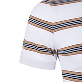 halpa Miesten Elite Polo-Miesten Polo Työ Katu Sänkyjen avaus Lyhythihainen Loma Muoti Väripalikka Vaakasuuntaiset nauhat Napit Raita Kesä Kevät Musta Valkoinen Polo