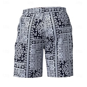 cheap Retro Vintage &amp; Ethic-Men&#039;s Floral Paisley Swim Trunks Swim Shorts Board Shorts Mid Waist Streetwear Hawaiian Casual Daily Holiday Pocket Drawstring Elastic Waist Designer Clothing Apparel