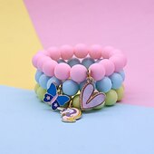 cheap Party Supplies-3pcs Cute Sun Flower, Rainbow Charm Beaded Unicorn Sun Flower Rainbow Bracelets Set