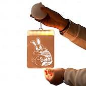 cheap Decorative Lights-LED Easter bunny Easter egg with suction cup window lamp, festive dinner party atmosphere decoration lamp, AAA battery box power supply