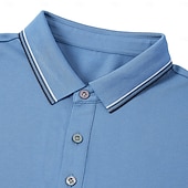 halpa Miesten Elite Polo-miesten silkkipoolopaita puuvillainen työpaita business rento poolopaita turndown-kuvio lyhythihainen vintage muoti yksivärinen väriblokki kesä kevät musta valkoinen tummansininen sininen vaaleanharmaa oranssi poolopaita