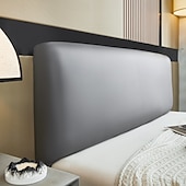 baratos Acessórios de cama-Capa de cabeceira de couro artificial pu à prova d&#039;água, capa elástica para hotel, casa, cama com tudo incluso, proteção contra poeira, cabeceira
