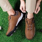 economico Scarpe da Golf da Uomo-scarpe da golf bianche da uomo con sistema di allacciatura Boa, suola chiodata, tomaia traspirante per comfort e stabilità sul campo da golf