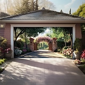 Недорогие Гаражные и дверные баннеры-Ландшафтные декорации для садов Декорации для дверей Наружное покрытие для гаражных дверей Наружный баннер Крупный задник для праздника Наружная гаражная дверь Декорации для домашней стены