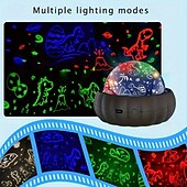 baratos Lâmpada de Projetor &amp; projetor laser-1 conjunto de 3 lâmpadas de projeção temáticas de noite estrelada - luz noturna multicolorida com rotação de 360 graus, design de dinossauro e unicórnio, adequado para teto de quarto, luz criativa