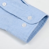 voordelige Overhemden met knopen voor heren-Voor heren Overhemd Overhemd met knopen Effen Kleur Bruiloft Feest Wit Rood Marineblauw blauw Lange mouw Revers Lente Herfst Kleding Knop