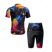 halpa Miesten vaatesarjat-Miesten Pyöräily jersey ja shortsit Graffiti Lyhythihainen Pyörä Liikunta-asut 3 takataskulla Maastopyöräily Maantiepyöräily Etuvetoketju Hikeä siirtävä Mukava Hengittävä Urheilu Musta Keltainen