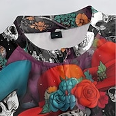economico Maglie da uomo-Per uomo Maglia da Ciclismo Teschio Manica Corta Bicicletta Maglietta Maglia con 3 tasche posteriori Mountain Bike MTB Asciugatura Rapida Design Anatomico Assorbente Traspirante Gli sport Nero Viola