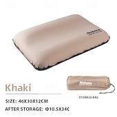 baratos Equipamento para dormir-1pc almofada de esponja 3d ao ar livre com travesseiro inflável automático confortável travesseiro de viagem fácil inflar desinflar para acampamento caminhadas descanso pescoço apoio compacto e leve