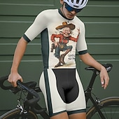 halpa Miesten vaatesarjat-Miesten Pyöräily jersey ja shortsit Lyhythihainen Maastopyöräily Maantiepyöräily Kerma Piirretty Pyörä Spandex Urheilu Piirretty Vaatetus