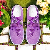 abordables Baskets femme-Baskets Flyknit à imprimé floral avec tige respirante, semelle légère et coupe confortable pour les promenades décontractées et les activités de plein air