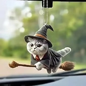 preiswerte Anhänger &amp; Ornamente fürs Auto-2 stücke niedlichen katzenförmigen rückspiegel anhänger auto innenraum auto realistische tier hängen ornament auto innen dekoration