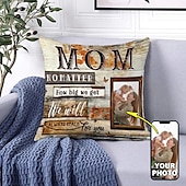 baratos Presentes Personalizados-Capa de Almofada com Foto Personalizada para o Dia das Mães Capa de Travesseiro Retrato de Mãe Presente Ideal Presentes de Amor Personalizados