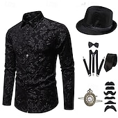 preiswerte Outfits-1920er Vintage inspiriert Der große Gatsby Partykostüm Zubehörset Umlegekragen Kostüm Herren Halloween Party &amp; Abend Alltagstauglich Erwachsene Bluse Hut Ganzjahres